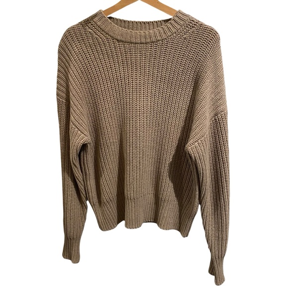 Reformation Sam Cotton & Cashmere Chunky Knit Crew Neck Oversized Sweater - Picture 2 of 6